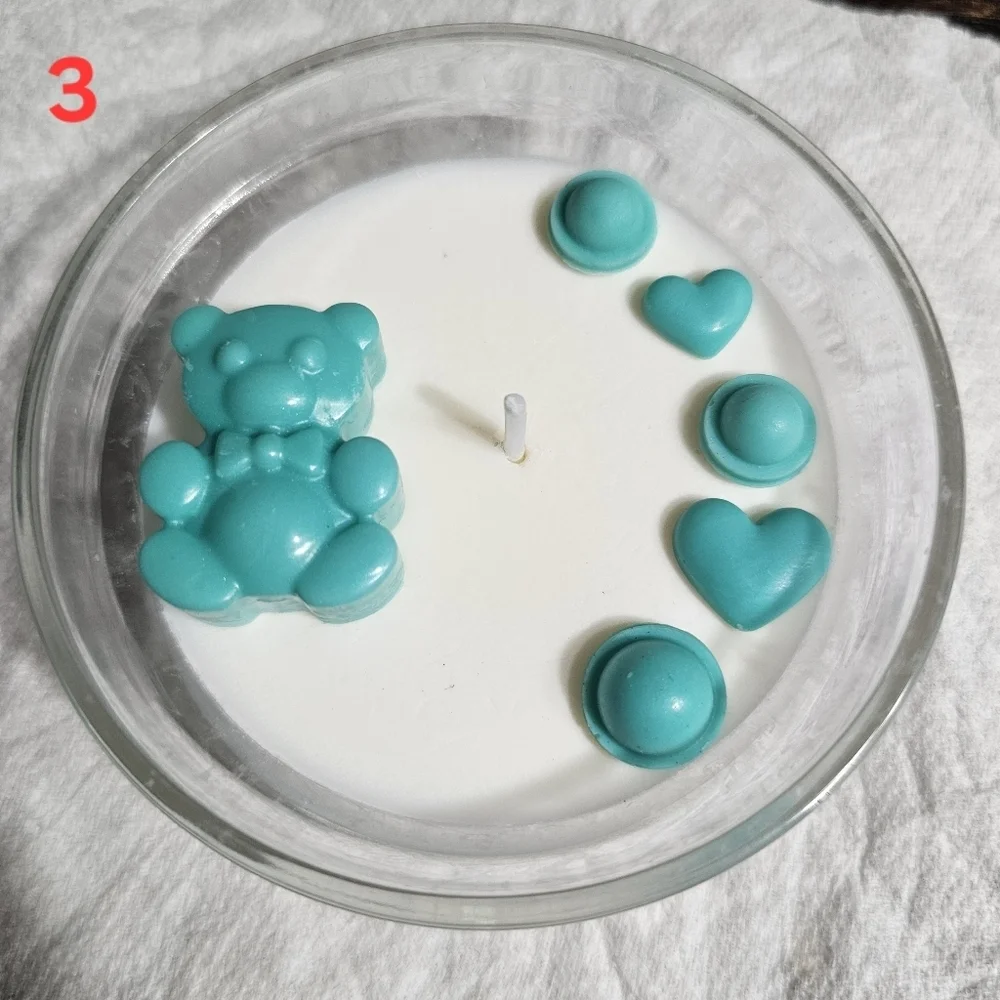 6 Handmade Teal Green Baby Shower Gender Reveal Scented Candle Party Giveaways